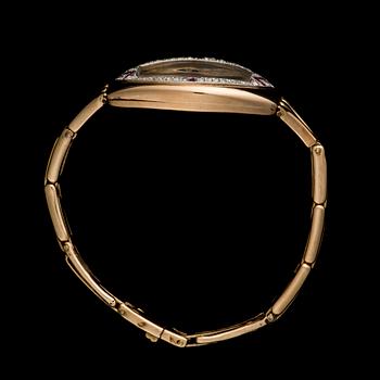 ARMBANDSUR, Longines, guld 56, rosenslipade diamanter och rubiner. Ryska stämplar St. Petersburg 1910-talet.