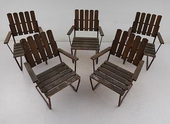 TRÄDGÅRDSSTOLAR, 5 st, "A2", Grythyttan, 1900-talets andra hälft.