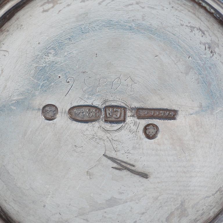 A Russian early 20th century FABERGÉ silver burner, marks of The First Silver Artel, S:t Petersburg 1908-1917.