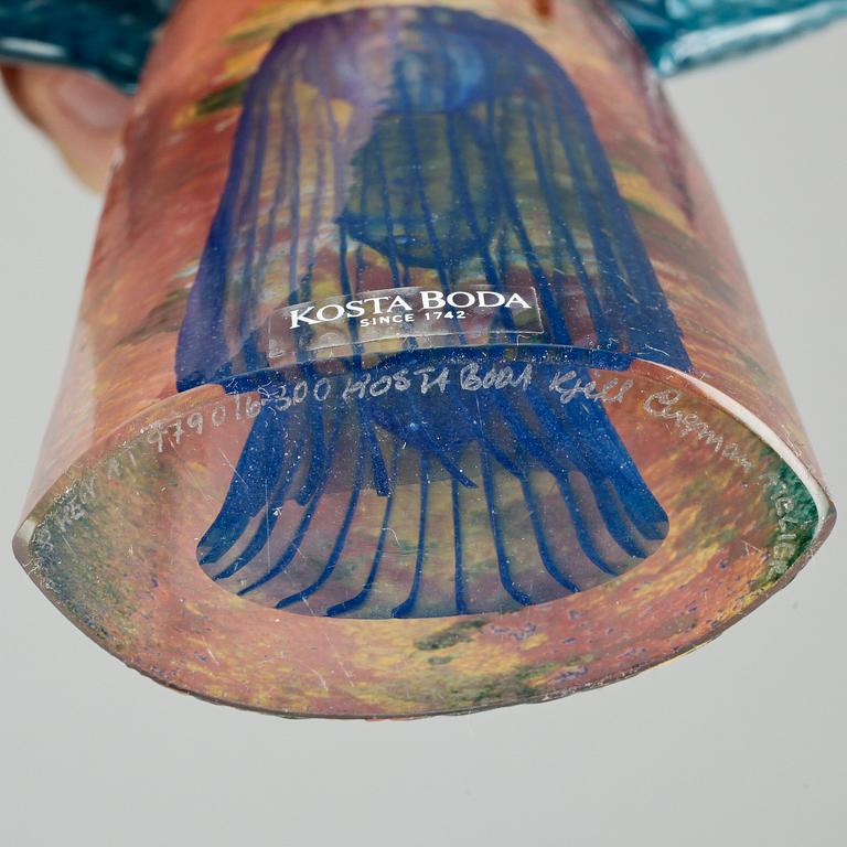 SKULPTUR, glas, Kjell Engman, Kosta Boda, signerad.