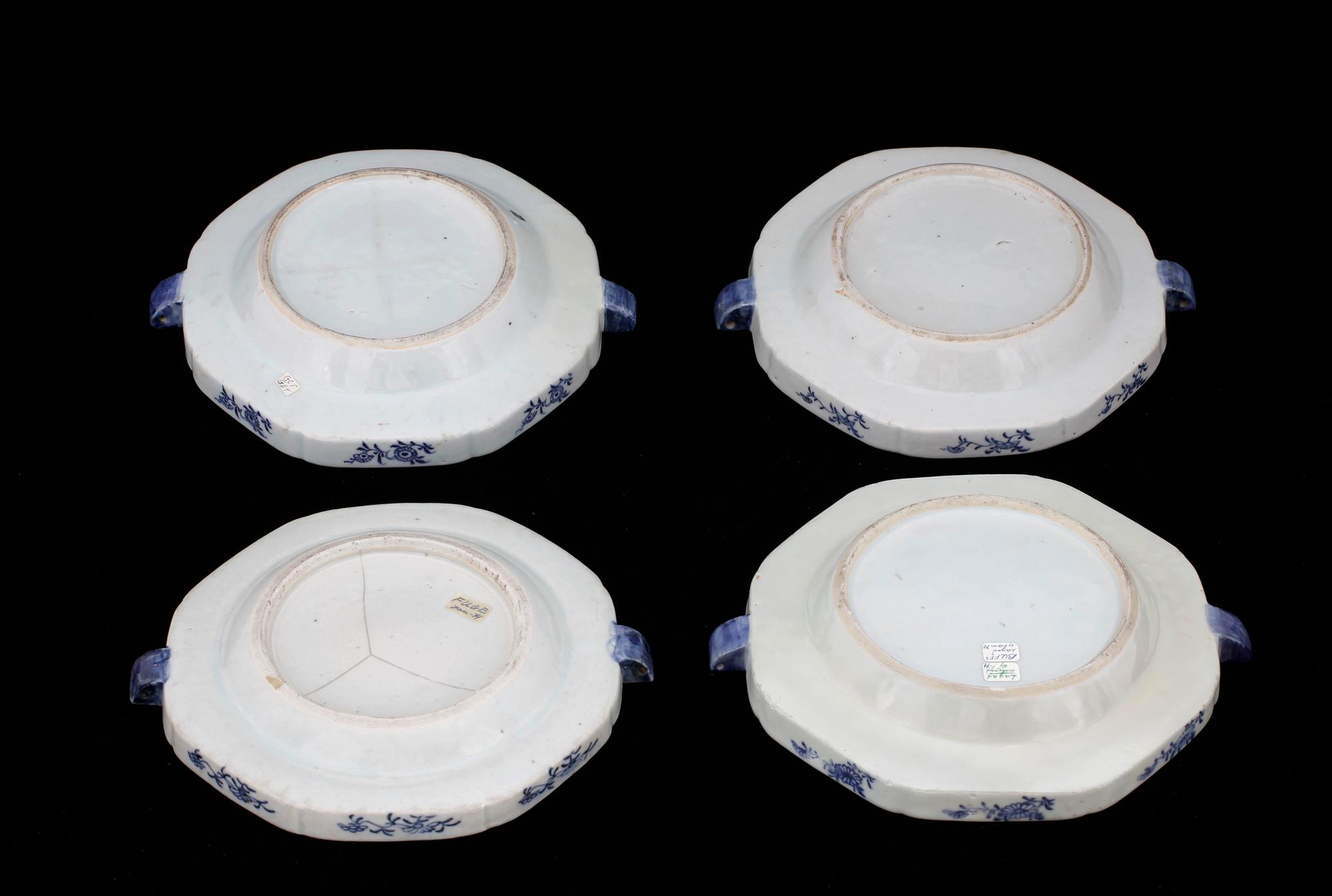 VÄRMEFAT, 4 st, porslin, Jiaqing, Kina tidigt 1800-tal.