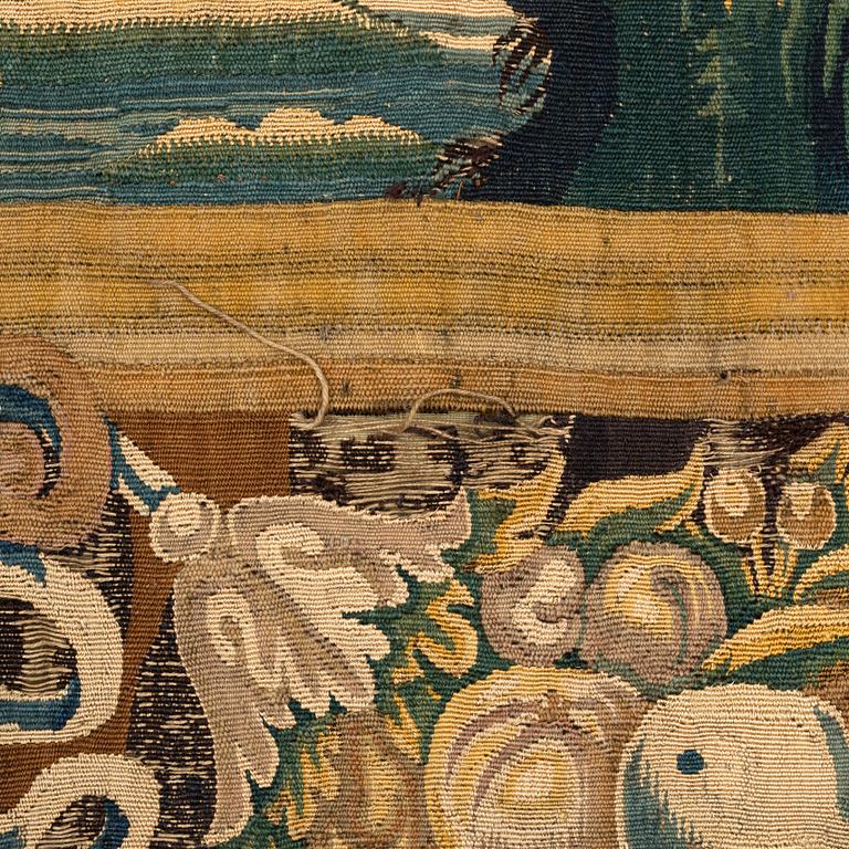 A later 17th century flemish "Verdure" tapestry,  ca 327 x 370 cm.