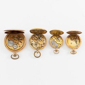 Pocket watches/grandfather clocks, 4 pcs.