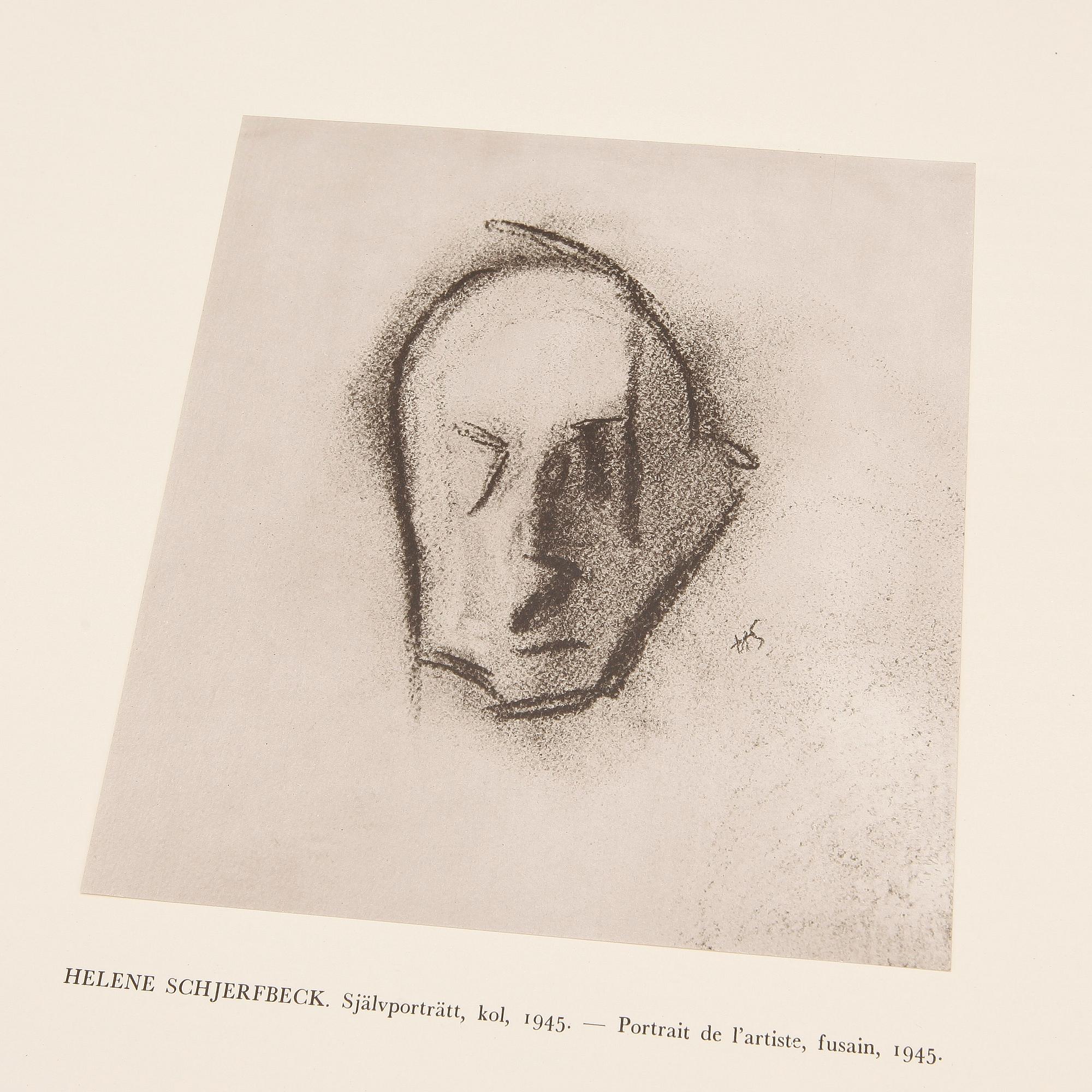 HELENE SCHJERFBECK, mapp med 48 reproduktioner, Gotthard Johansson, numrerad 63/500, Nordisk Rotogravyr Stockholm 1945.