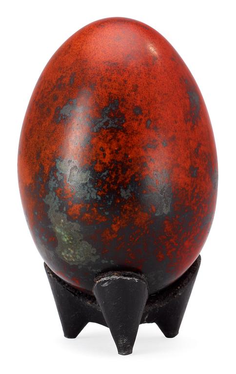 A Hans Hedberg faience egg, Biot, France.