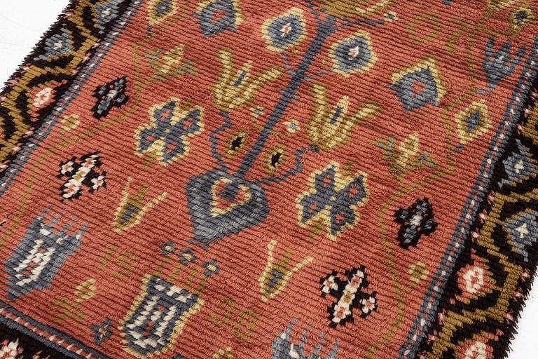 Wall hanging/rug, knotted pile, 1930s, approx. 194 x 138 cm.