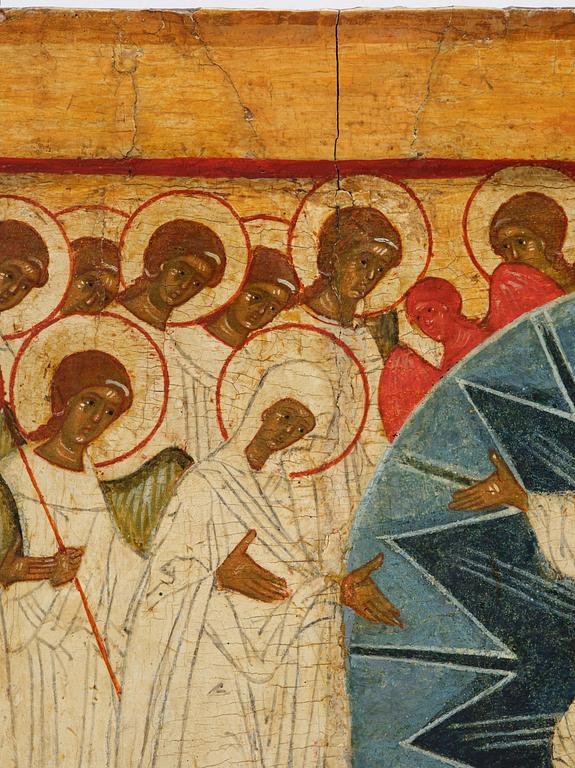 Ikon, "Alla heligas sabbat", Novgorodskolan ca 1500.