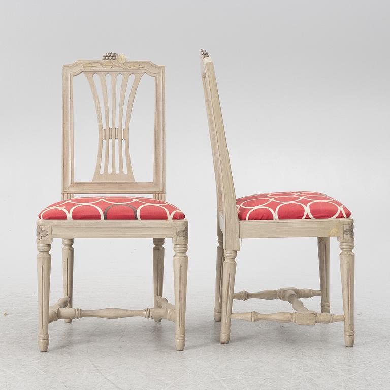 Matbord med 6 stolar, gustaviansk stil, K.A Roos,  Helsingborg, 1900-talets andra hälft.