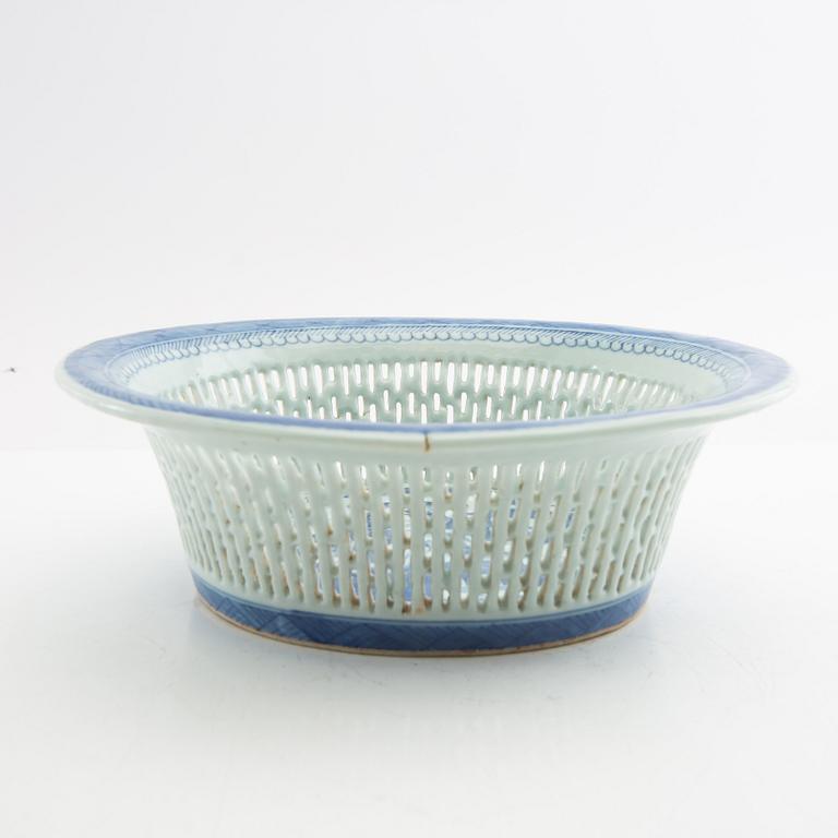 Galleried bowl China 19th century porcelain.