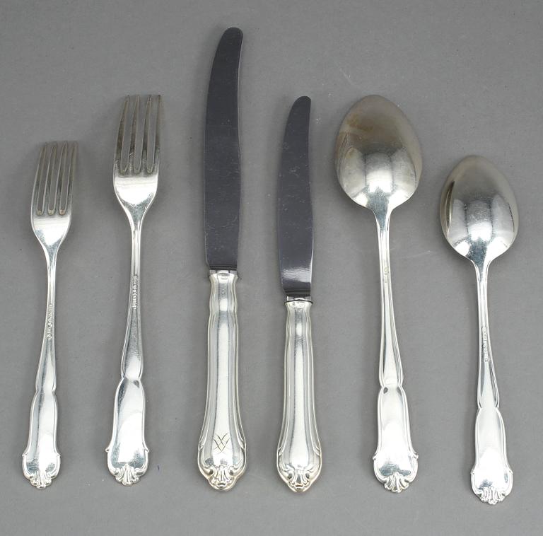 BESTICK, silver 24 delar,  "Drottning Viktoria", bland annat GAB, Stockholm, 1963. Vikt ca 765g.