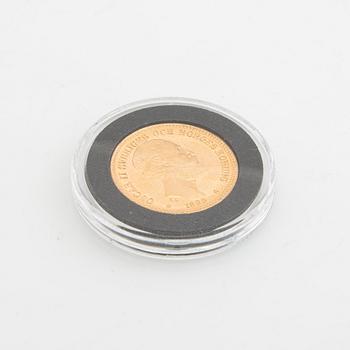 Gold coin Sweden, Oscar II 20 kr, 1895.