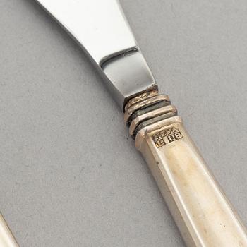 A twelve piece silver dessert cutlery set, Mema, Linköping, Sweden, 1970.