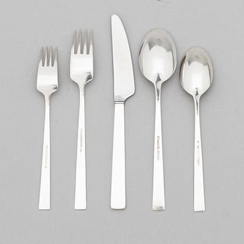 Bertel Gardberg, A 60-piece set of "Birgitta" silver cutlery, marked BG, Hopeatehdas oy, Helsinki 1956-1961.