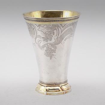 BÄGARE, silver, Jacob Lampa, Stockholm 1770. Vikt ca  453 gram.