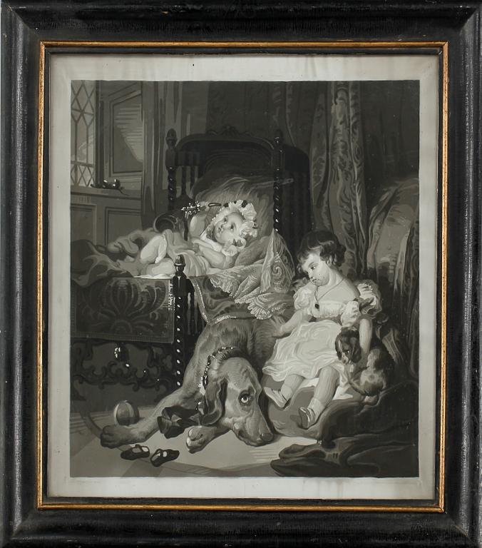 OKÄND KONSTNÄR, blandteknik, 1800-tal.