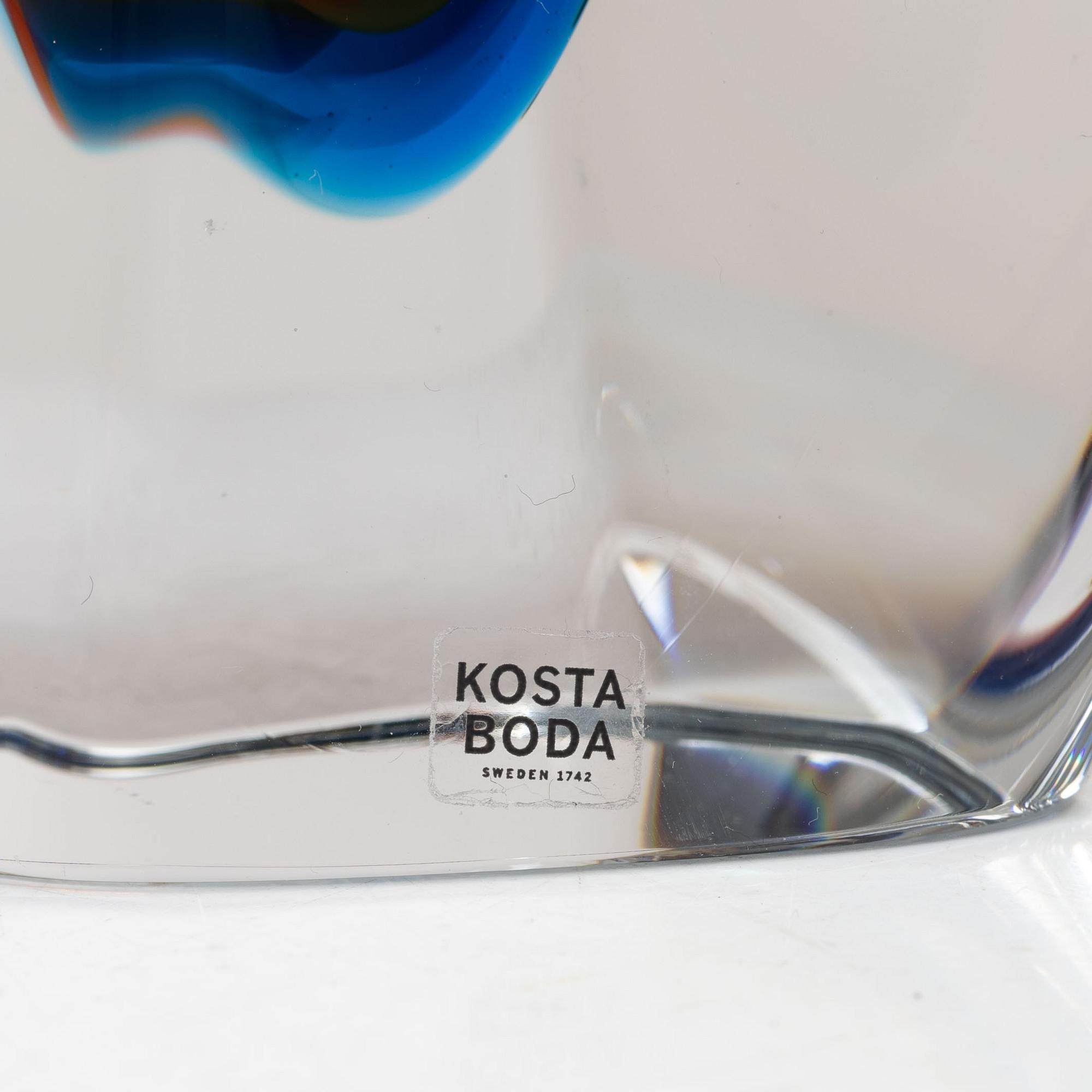 Göran Wärff, Vas och ljusstake, glas, signerad, Kosta Boda.