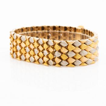 A bracelet, three-coloured gold, circa mid/late 20th century.