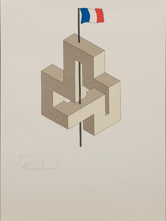 OSCAR REUTERSVÄRD, färglitografier 15 st i mapp signerade och numrerade 43/190.