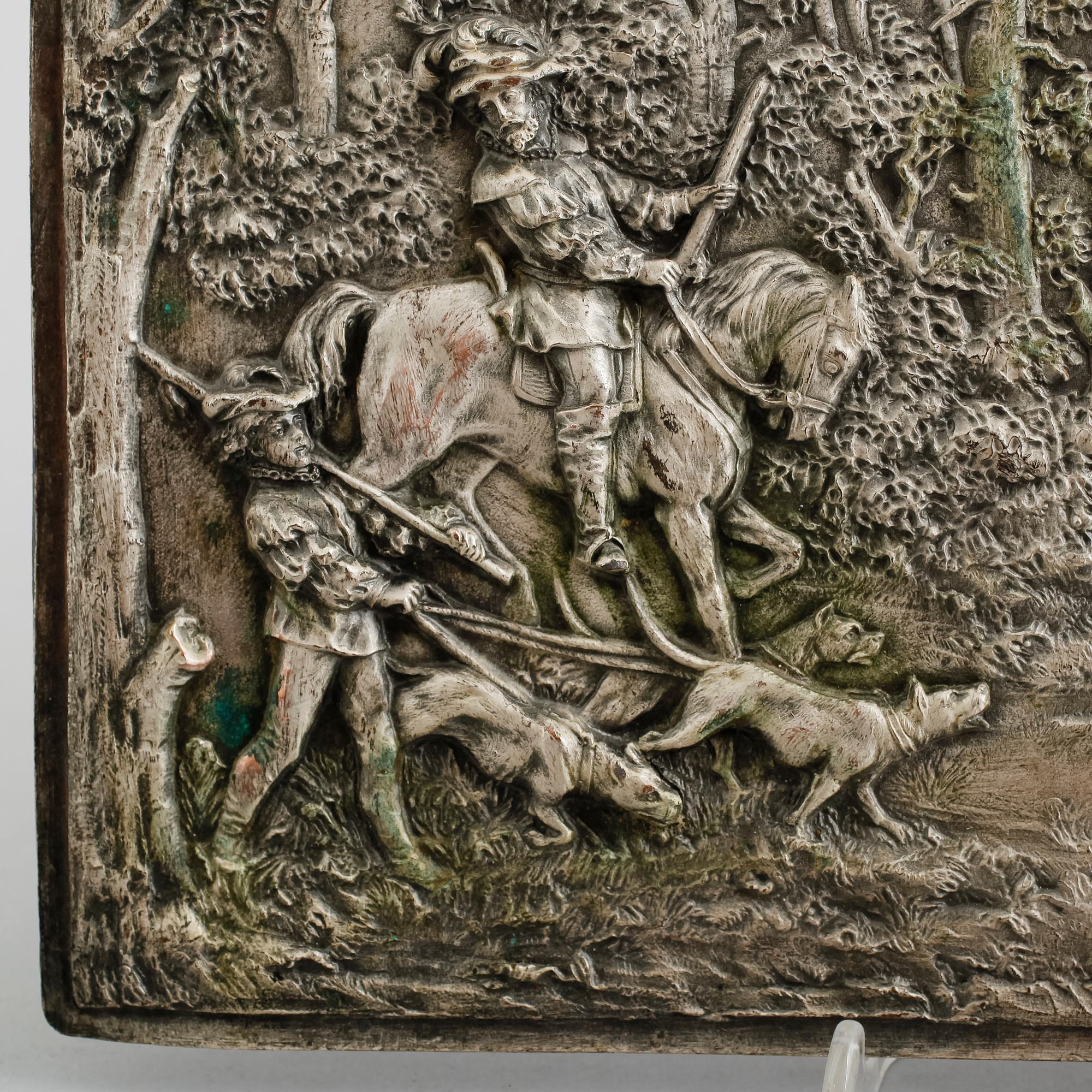 RELIEF, försilvrad koppar, 1800-tal.