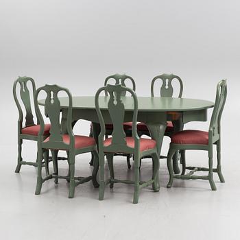 A 12-piece Rococo style dining suite, second half of the 20th Century.