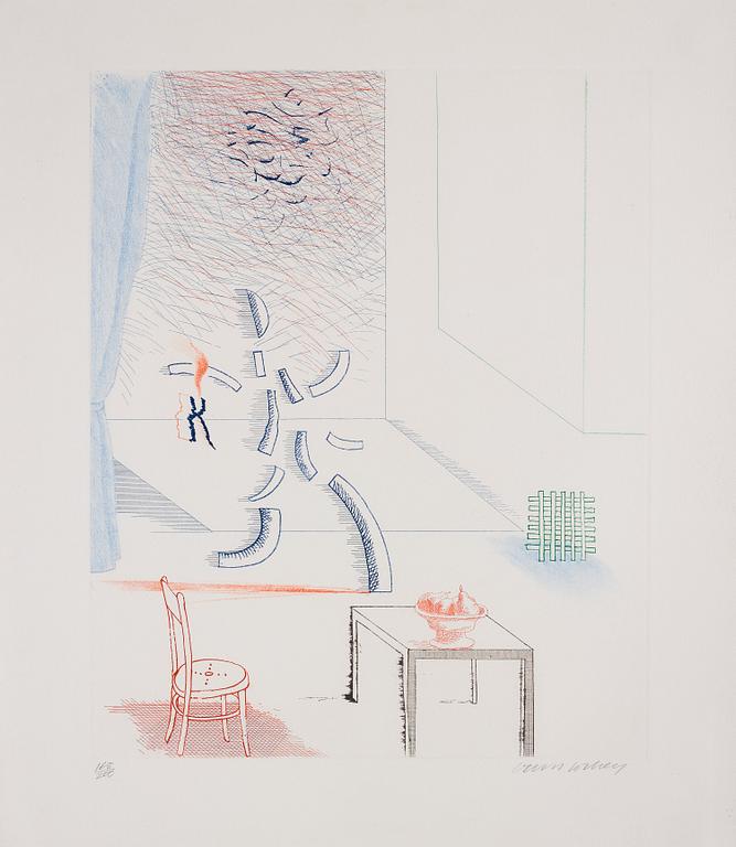 David Hockney, "Tick It, Tock It, Turn It True" från sviten "The Blue Guitar".