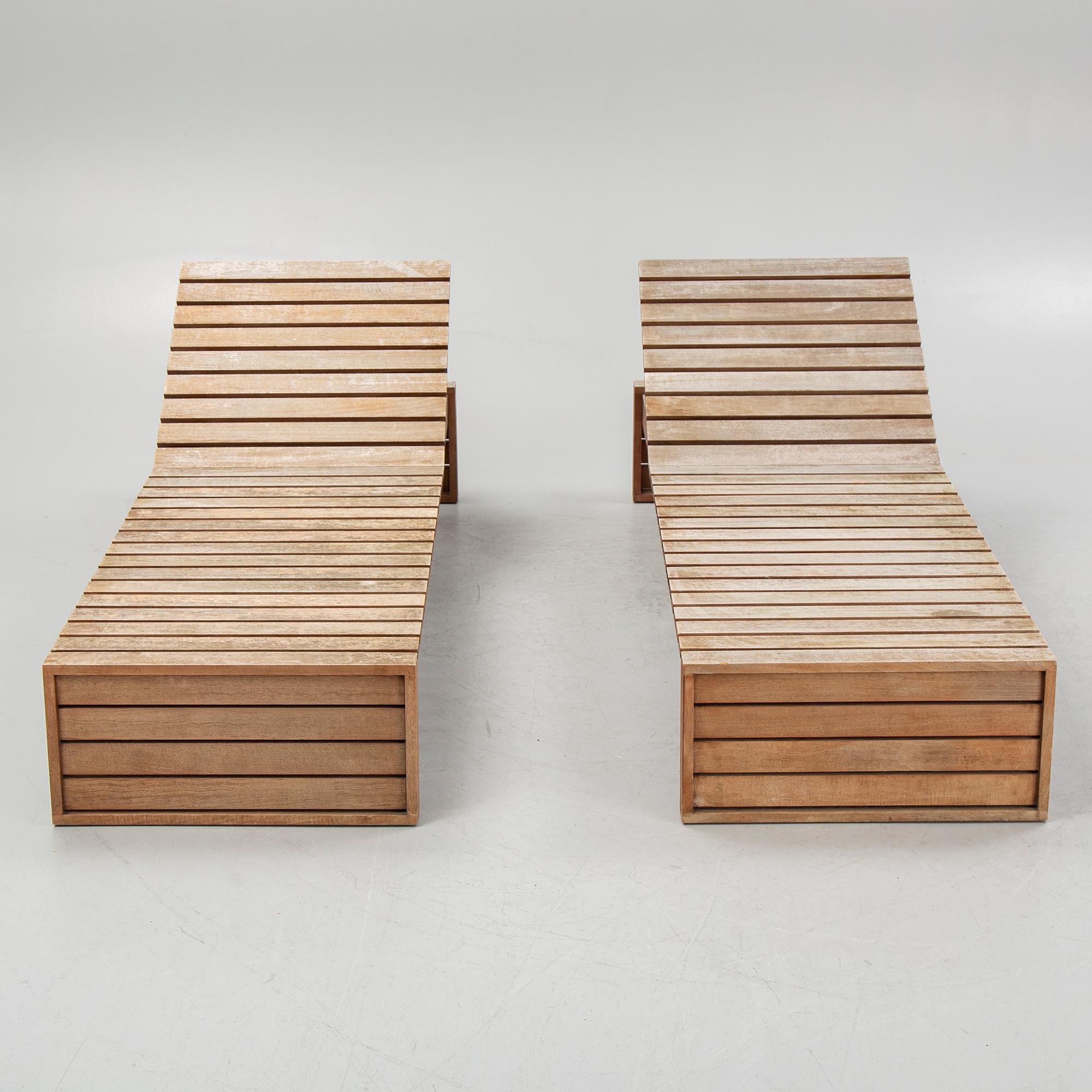 Bodil Kjaer, solsängar, ett par, "BK14", Carl Hansen & Søn, Danmark.