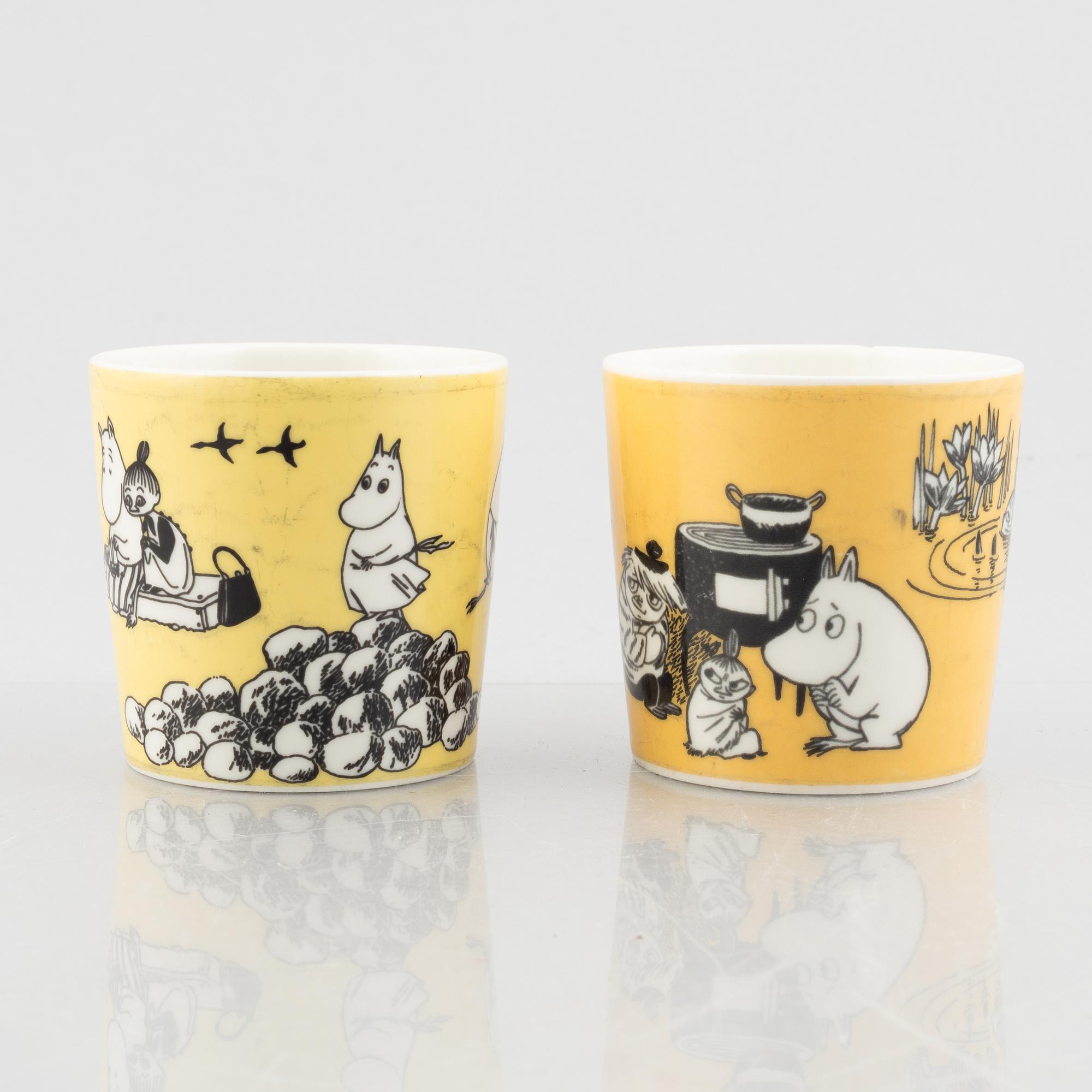 Two porcelain 'Moomin' mugs, Arabia, Finland, 1990-1996.