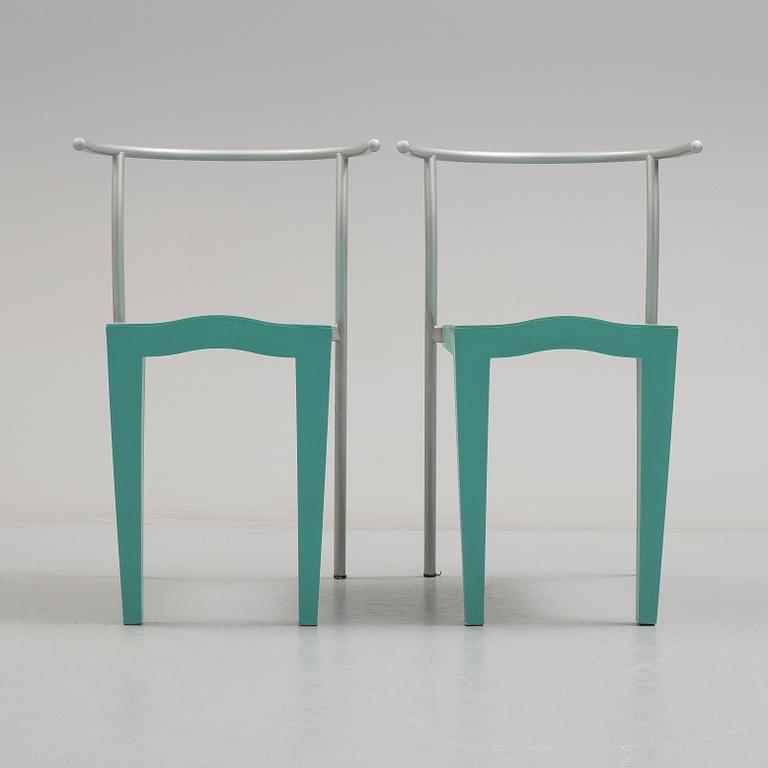 PHILIPPE STARCK, a "Miss Balù" table and a pair of "Dr Glob" chairs, Kartell.