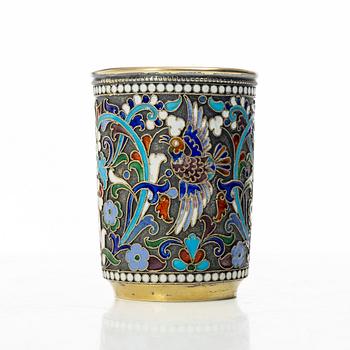 Bägare, silver och emalj, Moskva, Ryssland, tidigt 1900-tal.