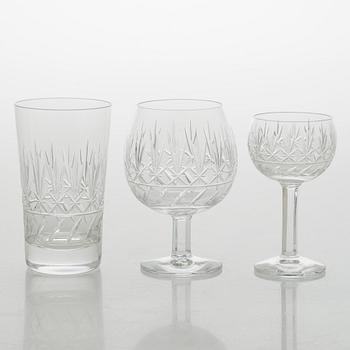A 131-piece glas service, "Leo" for Nuutajärvi Notsjö, mid-20th century.