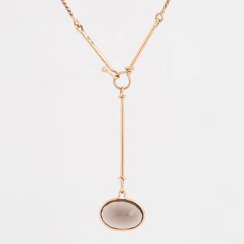 GEORG JENSEN, a "Savannah" pendant set with an oval faceted smoky quatrz.