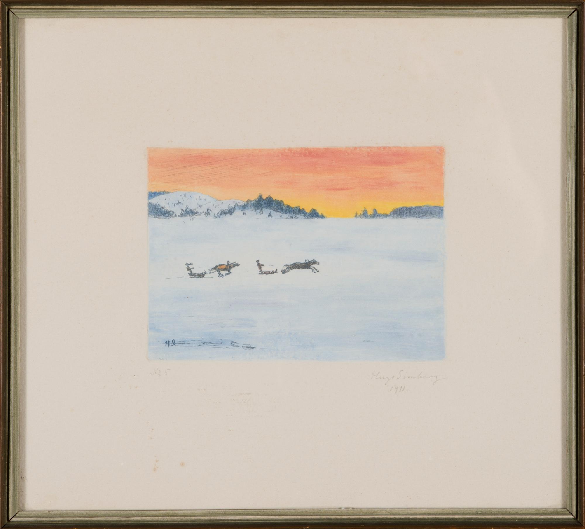 HUGO SIMBERG,"KAPPLÖPNING PÅ ISEN.".
