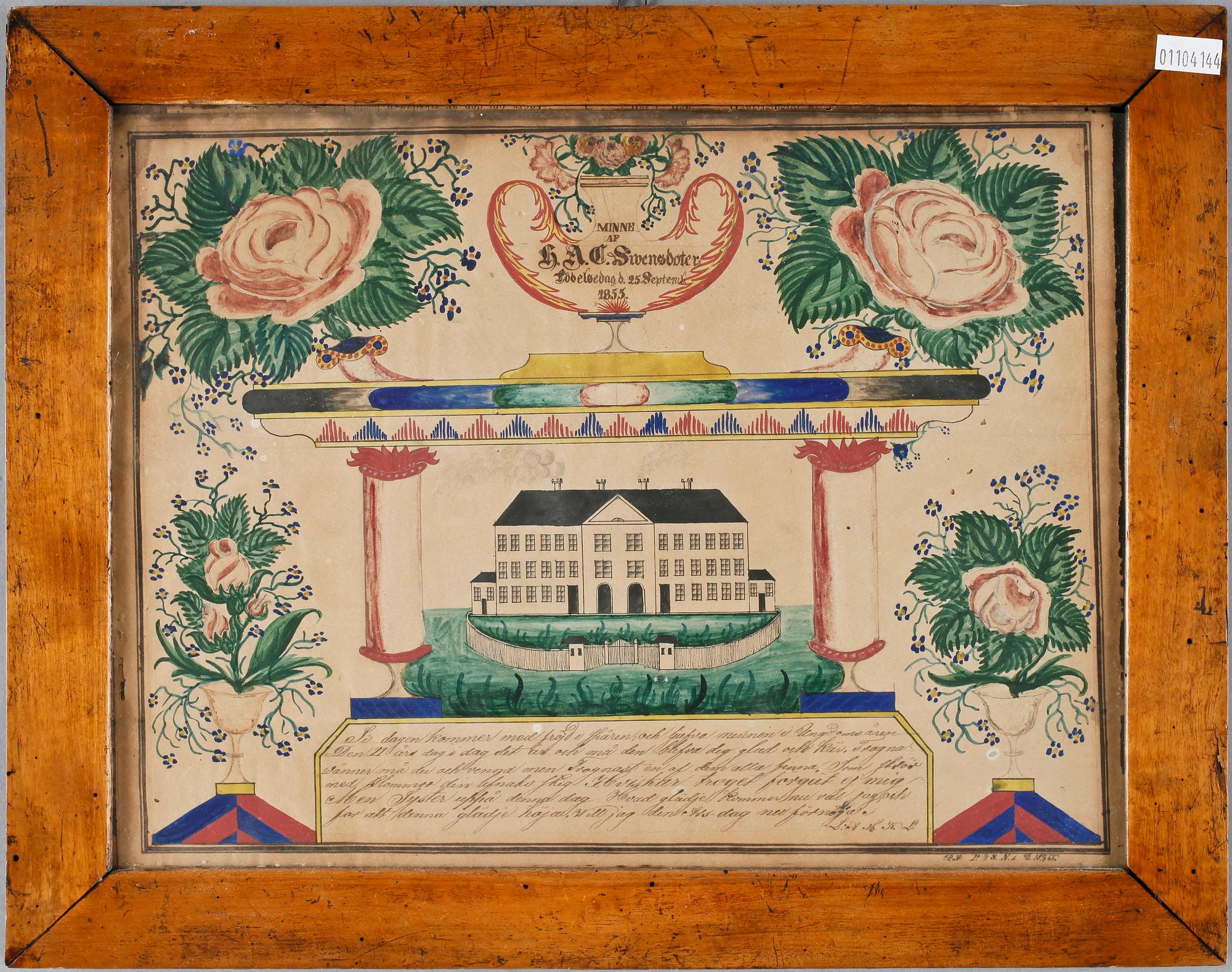 FÖDELSEDAGSGRATULATION, papper, sign o dat 22/9 1866.