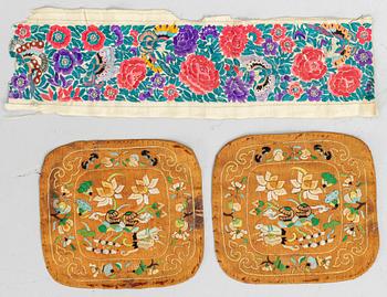 A group lot of Chinese textiles, late Qing dynasty/early 20th century.