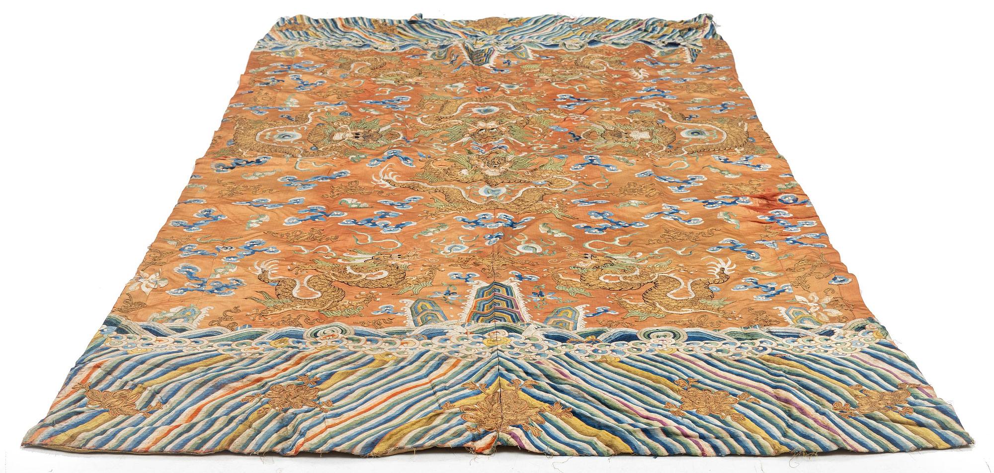 Broderi på siden, Qingdynastin, 1800-tal.
