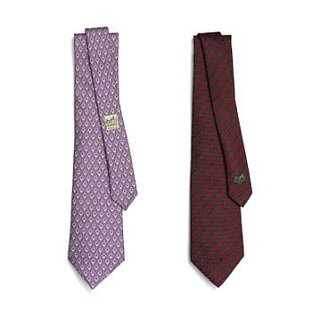 173. Hermès, two silk ties.