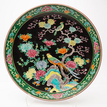 Plate and vase, Famille Verte, China, early 20th century.