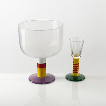 Gunnar Cyrén, two 'Pop' glass goblets, Orrefors, Sweden 1967.