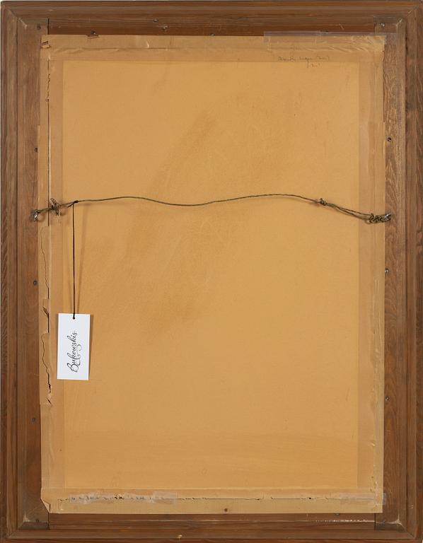 Anton Kaulbach, pastell, porträtt, signerad.