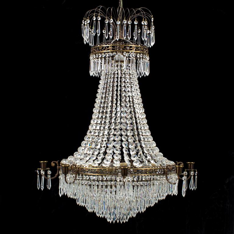 A 20th century empire style chandelier.