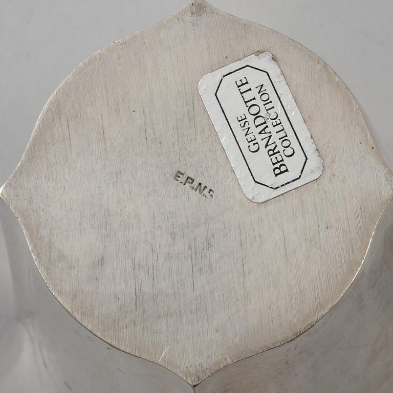 PUNCHBÄGARE, 4 st, samt BÄGARE, 6 st, nysilver, Sigvard Bernadotte, Gense, 1900-talets andra hälft.