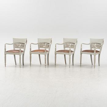 A set of four painted armchairs, 21st Century.