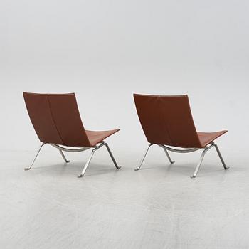 Poul Kjaerholm, fåtöljer, ett par "PK22", Fritz Hansen, Danmark.