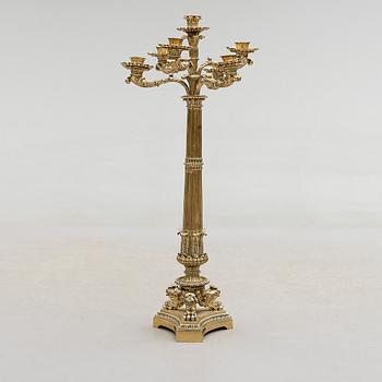 KANDELABER, brons, empirestil, 1800-tal.