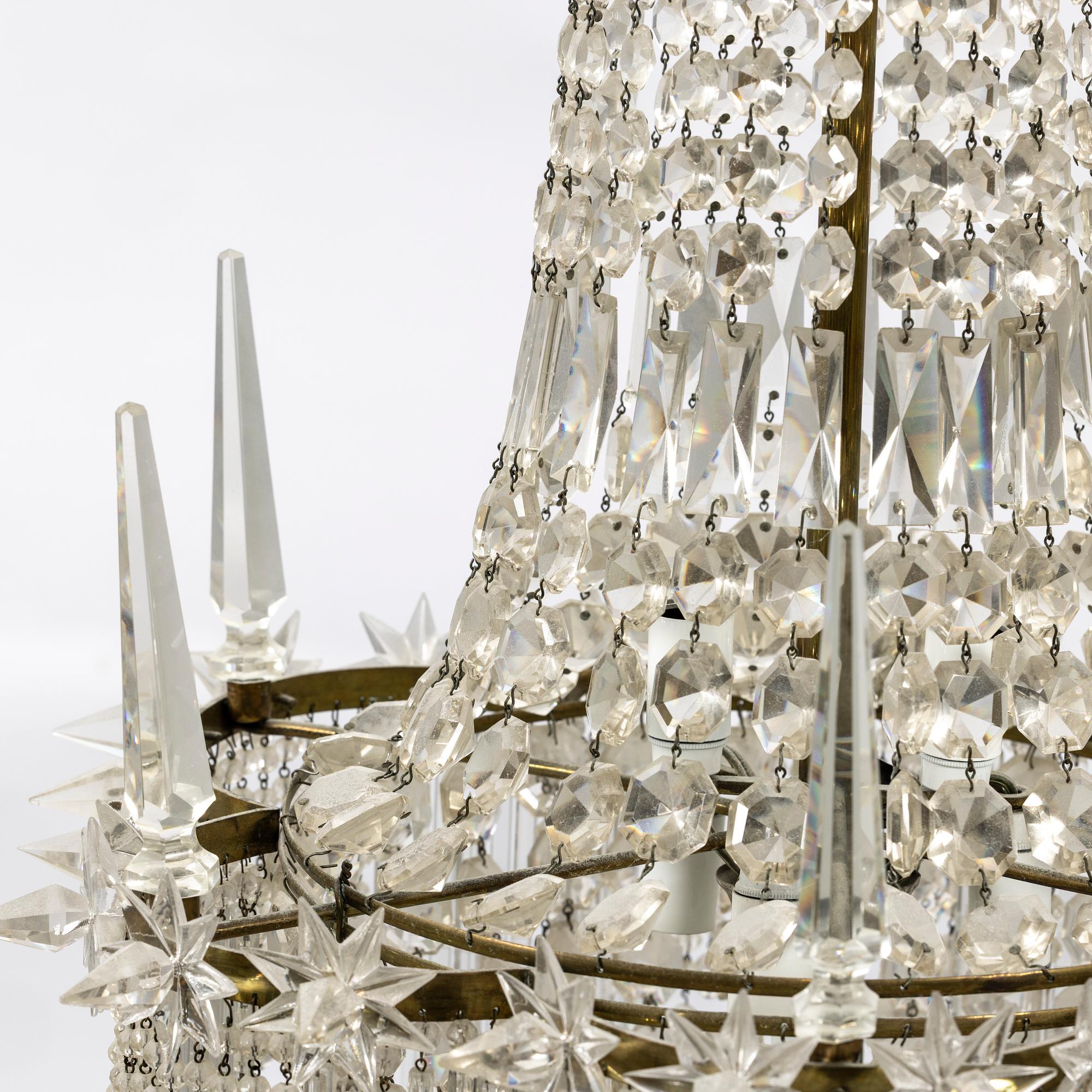 Chandelier, Oscarian, circa 1900.
