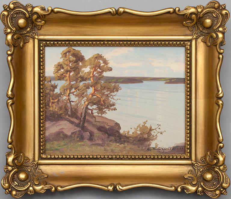 ARTHUR HEICKELL, olja på skiva, signerad.