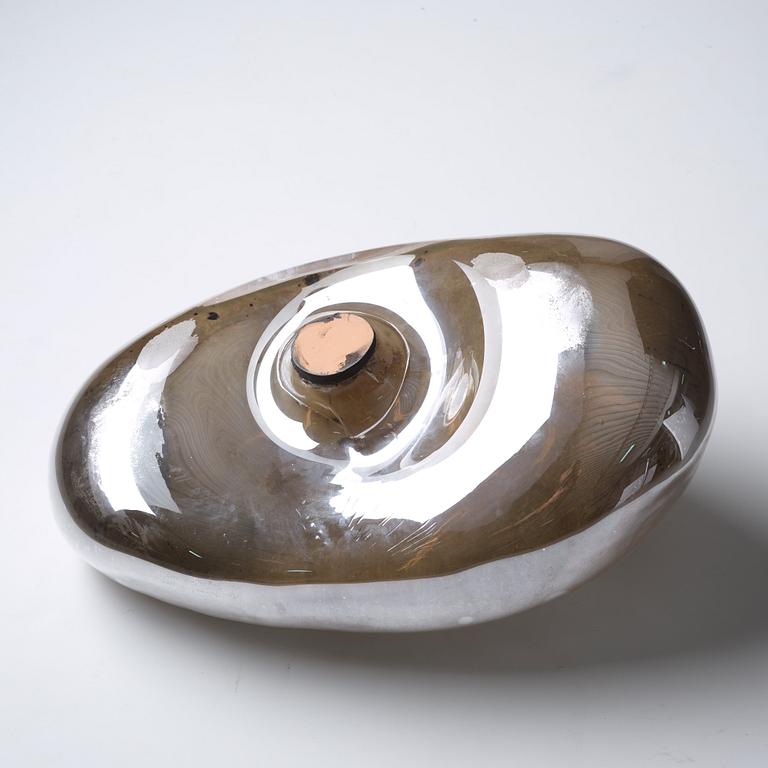 Åsa Jungnelius, a mould blown silvered glass sculpture "Snippan", edition of 3 pieces, Konstfack Sweden 2004/2009.