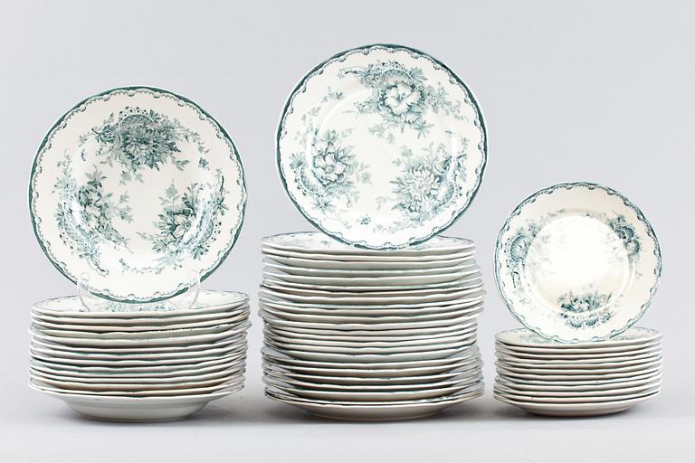 MATSERVIS, flintgods, 58 delar, "Gröna Anna", Rörstrand.