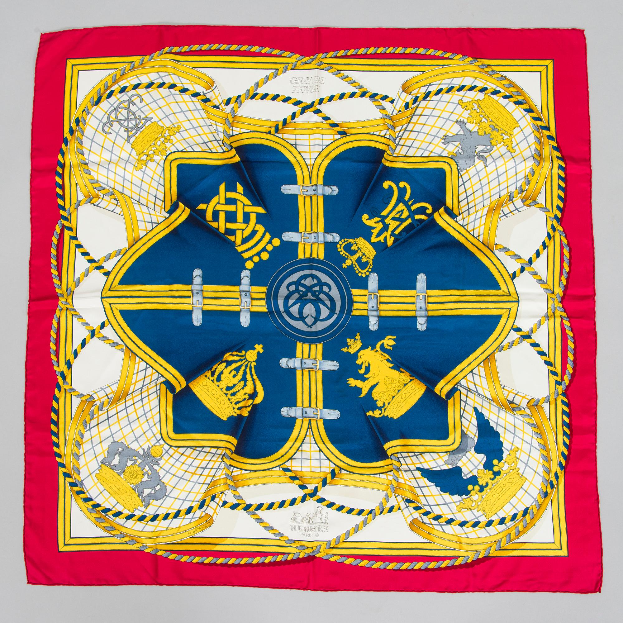 Hermès, a 'Grande Tenue' silk scarf.