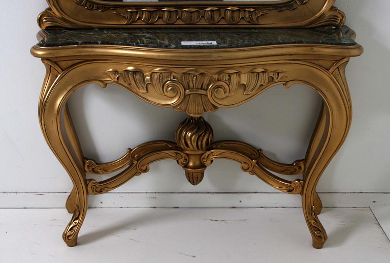 SPEGEL MED KONSOLBORD, nyrokokostil.